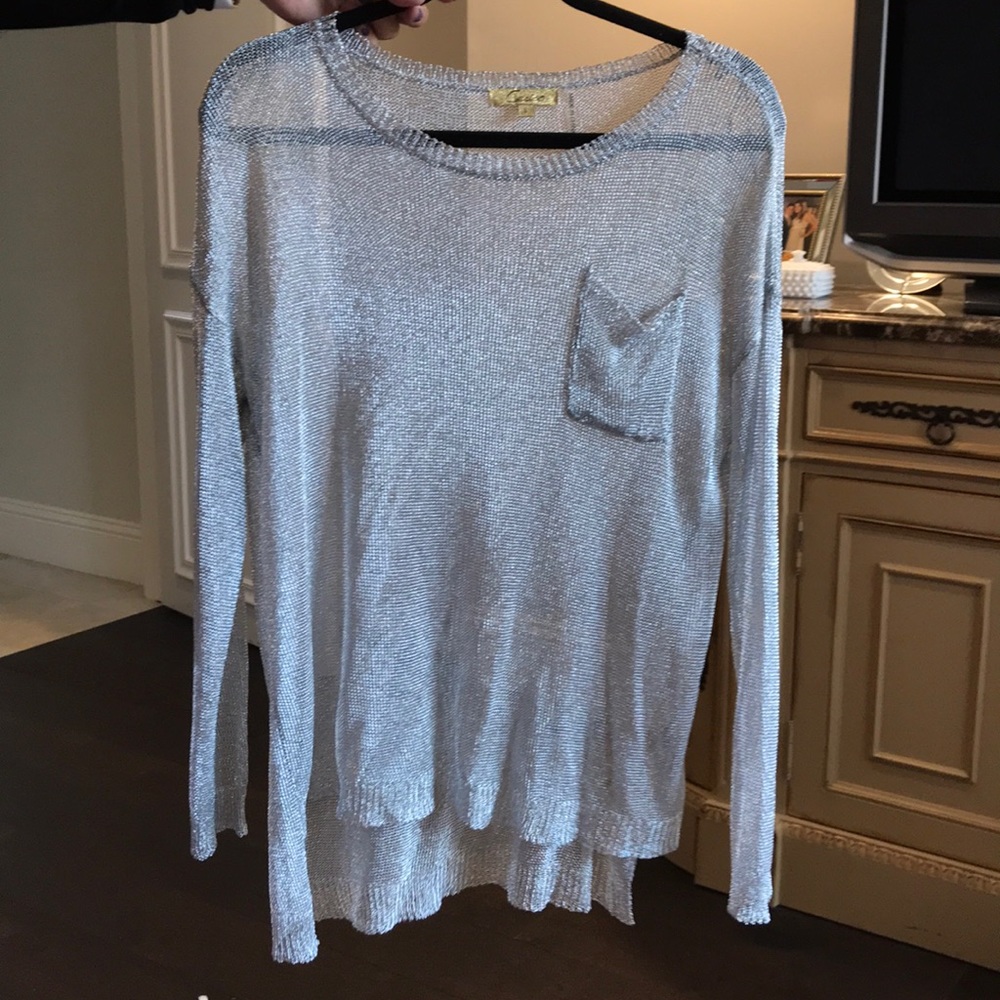 See Through Silver Sweater